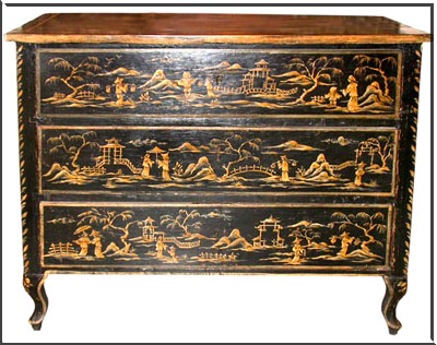 19 th century painted commode in China style